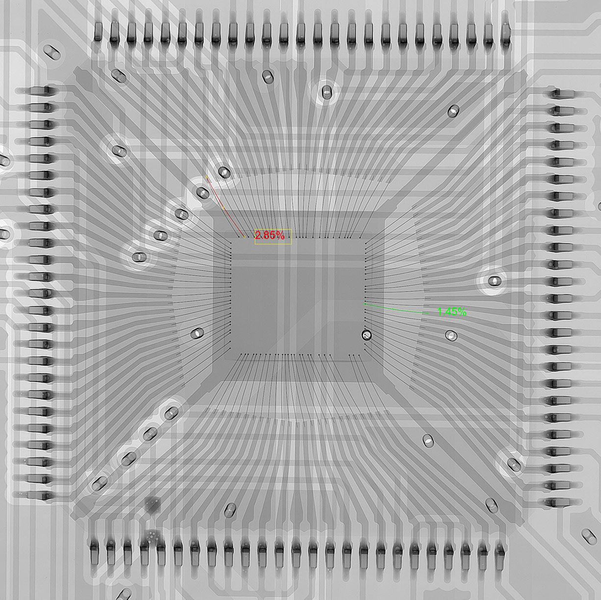 X射线焊点孔隙率及金线偏移检测 X射线焊点孔隙率及金线偏移检测