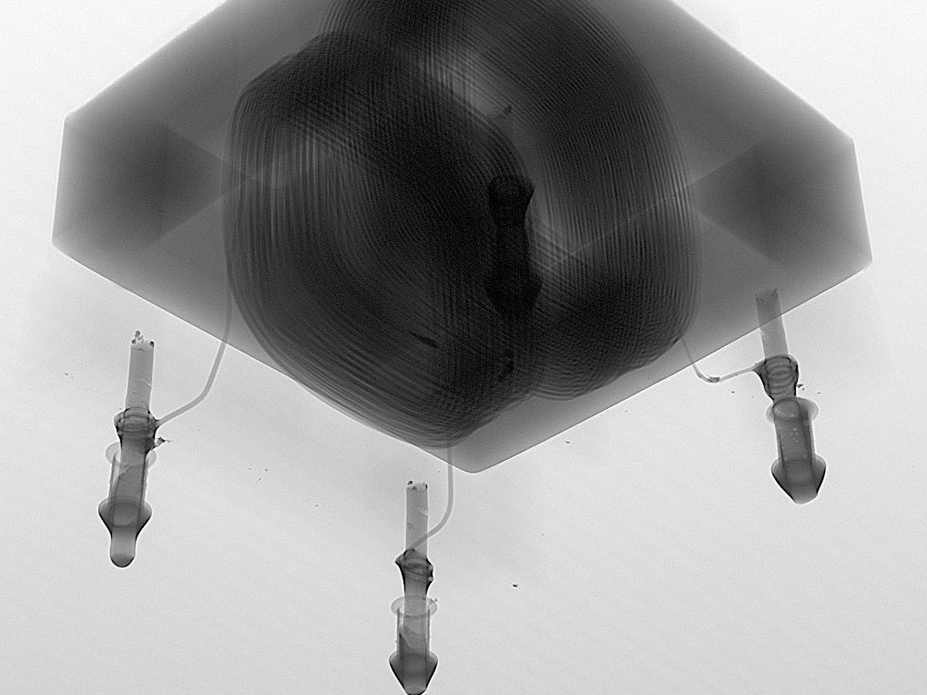 变压器内部填充材料（例如灌封胶）填充程度的x-ray检测